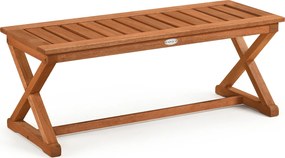 Banco de Jardim, 110 x 42 x 43 cm, Pernas em X, Castanho