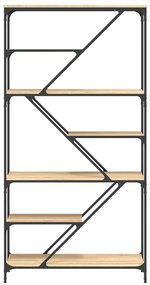 Estante 91x36x176 cm derivados de madeira e aço carvalho sonoma
