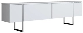 Conjunto de Mobiliário de Sala de Estar Luxe – Branco Prateado – Medid