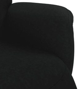 Cadeirão reclinável com apoio de pés veludo preto