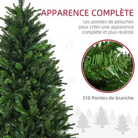Árvore de Natal artificial com 310 ramos, estrutura em aço, base dobrável em aço, altura de 120 cm, verde