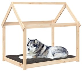 Cama para cães 111x80x100 cm madeira de pinho maciça