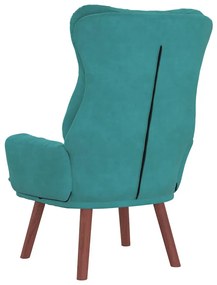Poltrona Relaxante de Veludo Turquesa