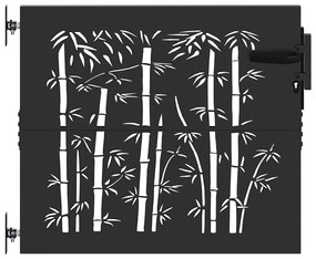 Portão de Jardim Preto 105 x 100 cm Aço com Revestimento em Pó
