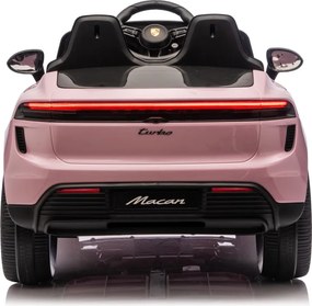 Carro elétrico para Crianças 2 a 6 anos 12V 4x4 Porsche Macan, Rodas de espuma EVA, Controle remoto Rosa