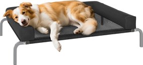 Cama elevada refrescante para cães, cama portátil para cães para uso interior e exterior, 110 x 75 x 30 cm, preta