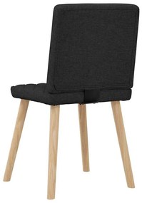 Cadeiras de jantar 6 pcs tecido preto