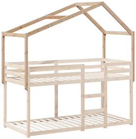 Telhado de cama infantil 203x95,5x142 cm madeira pinho maciça