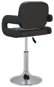 Cadeiras de jantar giratórias 4 pcs couro artificial preto