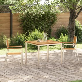 Conjunto de Jantar de Jardim vidaXL 3 Peças de Madeira Acácia Sólida