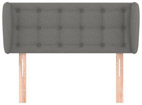 Cabeceira de cama c/ abas tecido 83x23x78/88 cm cinzento-escuro