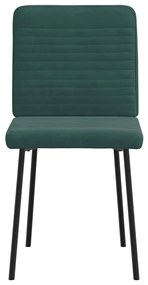 Cadeiras de jantar 6 pcs veludo verde-escuro