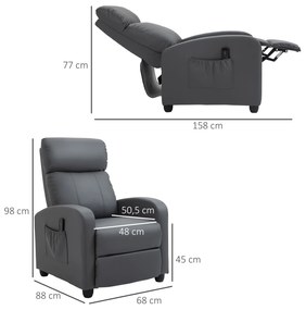 HOMCOM Poltrona de Massagem Poltrona Relax Reinclinável com Controle R