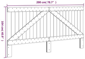 Cabeceira 200x104 cm madeira de pinho maciça