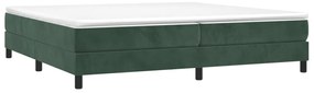Cama com molas/colchão 200x200 cm veludo verde-escuro