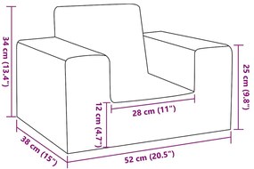 Sofá infantil de pelúcia rosa