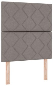 Cama Box Spring com Colchão &amp; Banco Taupe 80x200 cm Tecido