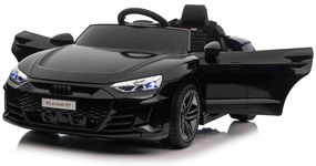 Carro elétrico para crianças Audi RS E-tron GT 12V, controlo remoto, USB / AUX, Bluetooth, bateria de lítio, luzes LED licença ORIGINAL Preto
