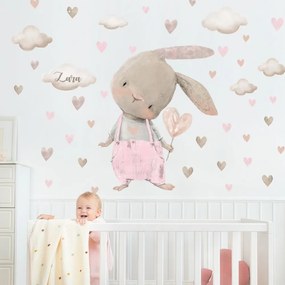 Papel autocolantes - Coelhinho em rosa pastel
