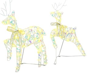 vidaXL Renard LED com 40 LEDs 2 pcs Branco quente PET