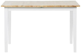 Mesa de jantar extensível em castanho claro e branco 120/150 x 80 cm HOUSTON Beliani