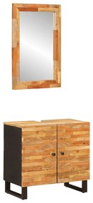 vidaXL Conjuntos de Banheiro 2 pcs Natural Madeira de manga maciça