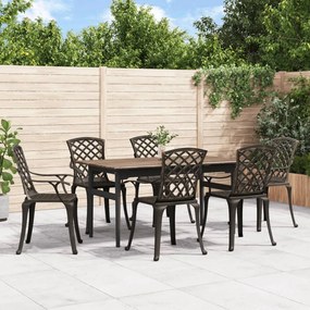 vidaXL Cadeiras de jardim 6 pcs alumínio fundido bronze