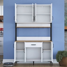 Armário Alto de Cozinha "Stella" - 120 x 198,6 x 40 cm - Nogueira e Br