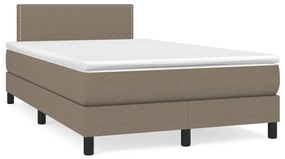 Cama box spring colchão/LED 120x190cm tecido cinza-acastanhado