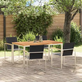 Conjunto de Jantar para Jardim vidaXL 5 Peças Madeira Sólida de Teca