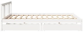 Cama sem colchão 200x200 cm madeira de pinho maciça branco