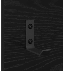 Cabideiro de Parede Carvalho Preto 90 x 10 x 50 cm