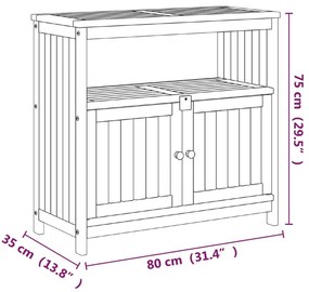 Mesa consola para jardim 80x35x75 cm madeira de acácia maciça