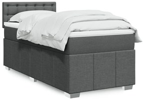 Cama com molas/colchão 80x200 cm tecido cinzento-escuro