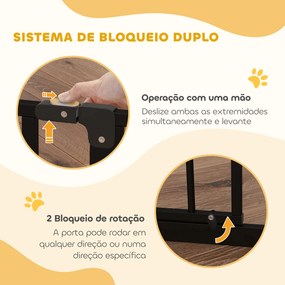 Barreira de Segurança para Cães Extensível para Escadas e Portas 75-95 cm com 1 Extensão e 10 cm Altura 76 cm Preto