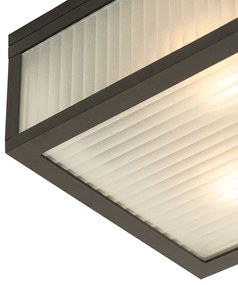 LED Plafon de exterior inteligente preto com vidro canelado incl. WiFi A60 - Charlois Moderno