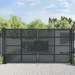 Portão de jardim 400x200 cm aço antracite