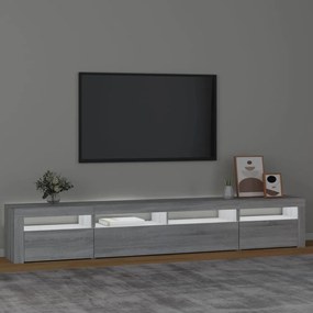 Móvel de TV com luzes LED 240x35x40 cm sonoma cinza