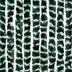 Cortina anti-insetos 56x200 cm chenille verde e branco