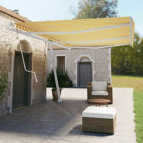 Toldo automático independente 600x350 cm amarelo e branco