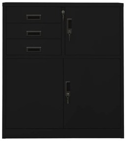 Armário de escritório 90x40x102 cm aço preto