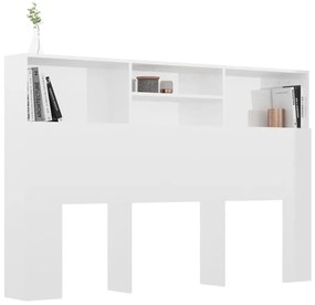 Armário de cabeceira 160x19x103,5 cm branco brilhante