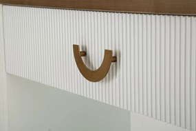 MESA CONSOLA TOLOSA 121X40X78 CM BRANCO, CASTANHO E DOURADO