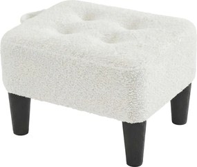 Pufe com estofamento espesso 40 x 32 x 26 cm creme-preto