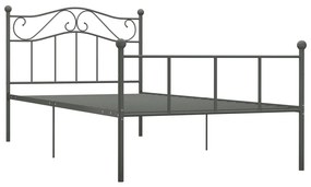 Estrutura de cama 100x200 cm metal cinzento