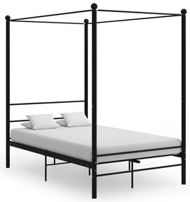 Estrutura de cama com dossel 120x200 cm metal preto