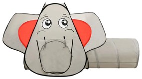 Tenda de brincar elefante com 250 bolas 174x86x101 cm cinzento