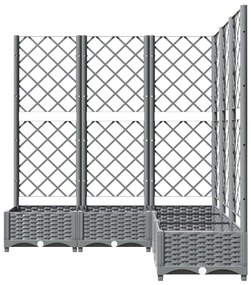 Vaso/floreira jardim c/ treliça 120x120x121,5 cm PP cinza-claro