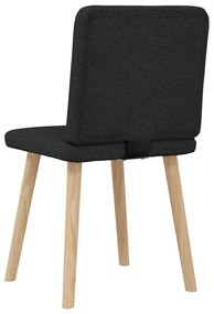 Cadeiras de jantar 2 pcs tecido preto