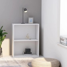 vidaXL Estante com 2 prateleiras 60x30x76,5 cm contraplacado branco